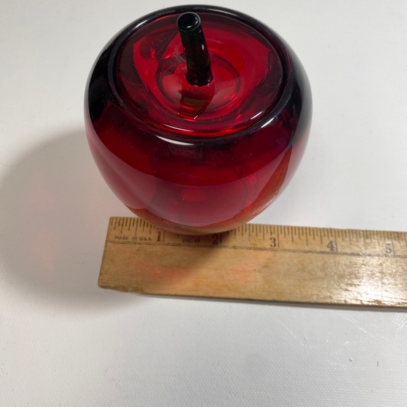 Godinger Shannon Crystal Designs of Ireland Red Apple Lidded Trinket votive - Picture 8 of 16